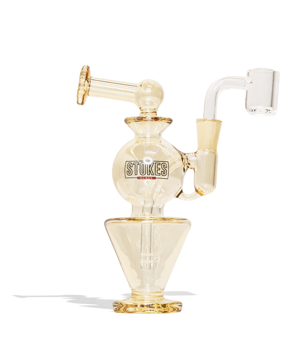 Stokes Glass Turbine Glass Dab Rig Front View on White Background