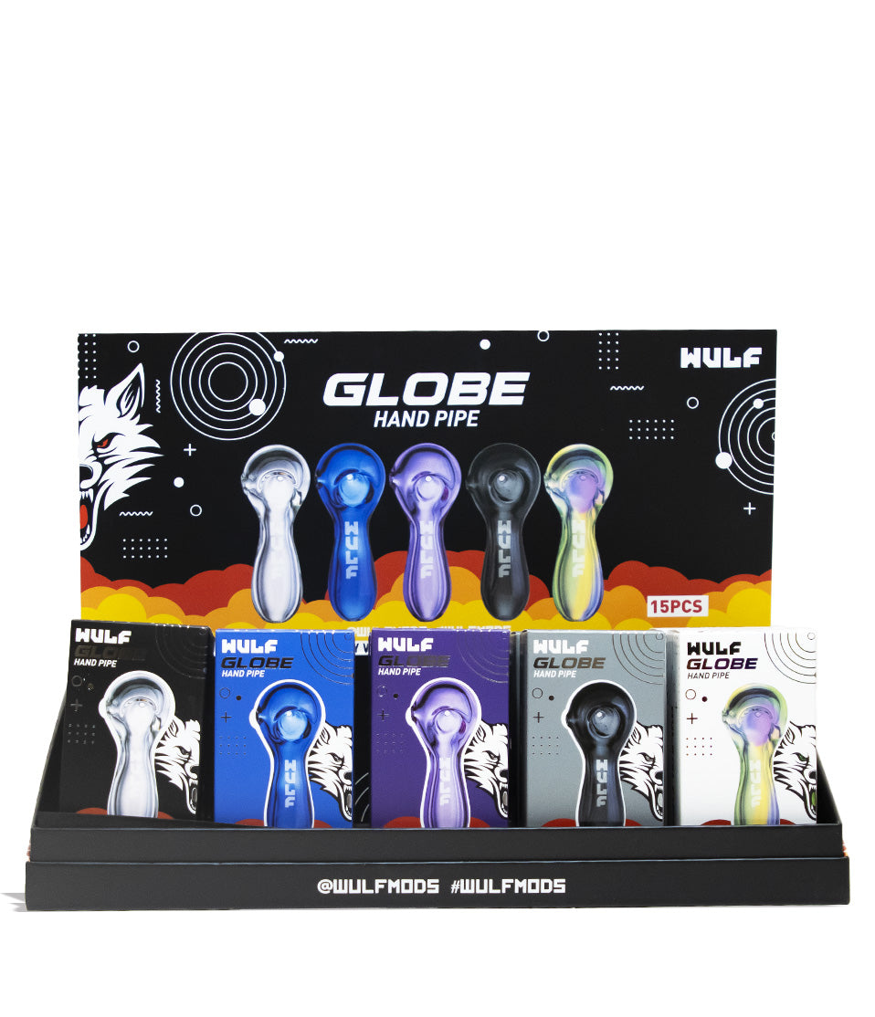 Wulf Mods Globe Hand Pipe 15pk Front View on White Background