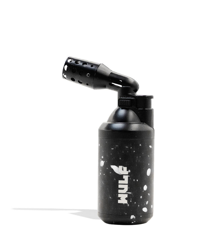 Black White Spatter Wulf Mods Roar Butane Torch 9pk Front View on White Background