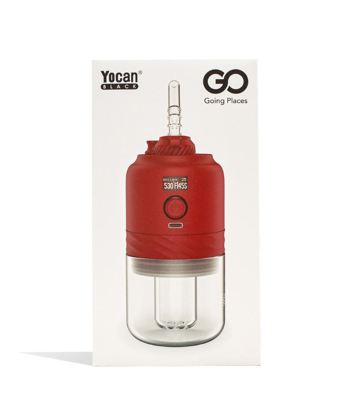 Red Yocan Black GO Portable Concentrate Vaporizer Packaging Front View on White Background
