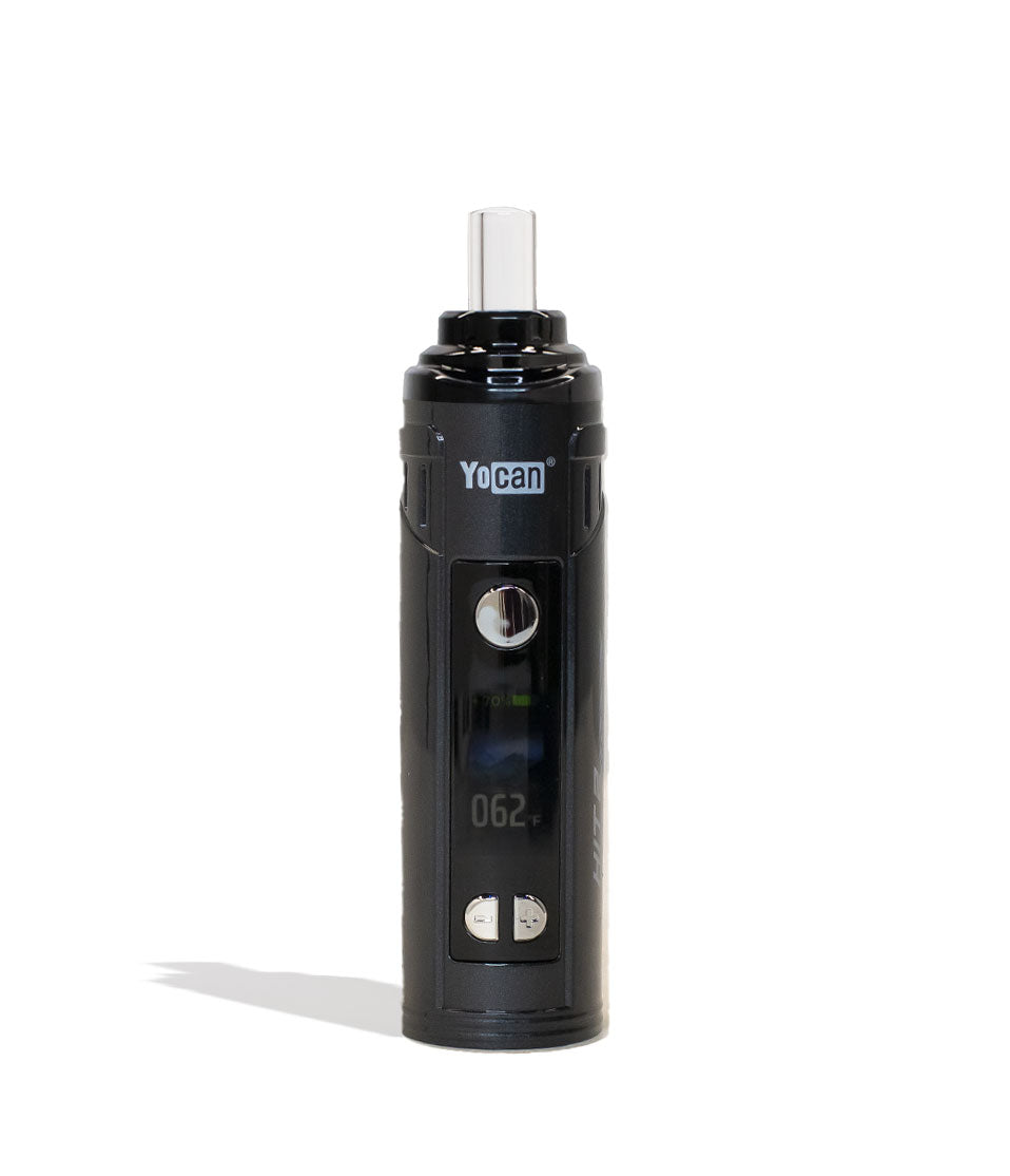 Black Yocan HIT 2 Dry Herb Vaporizer Front View on White Background