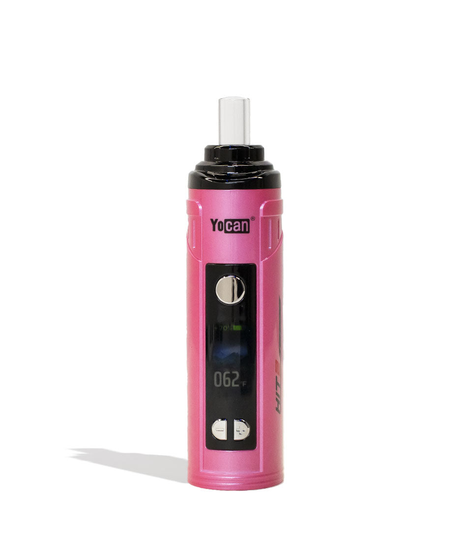 Pink Yocan HIT 2 Dry Herb Vaporizer Front View on White Background