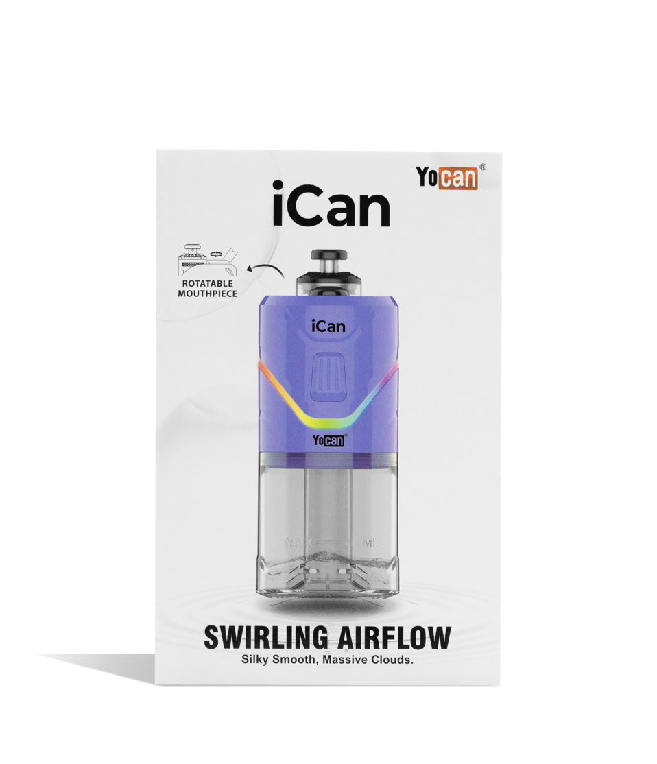 Purple packagingYocan iCan E-Rig Vaporizer on white background