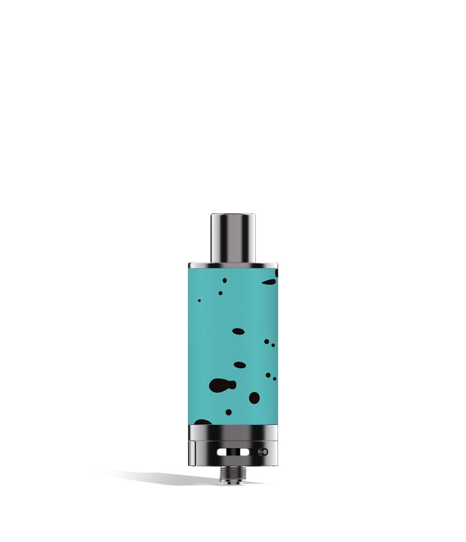 Teal Black Spatter Wulf Mods Evolve Plus XL Duo Dry Atomizer on white background