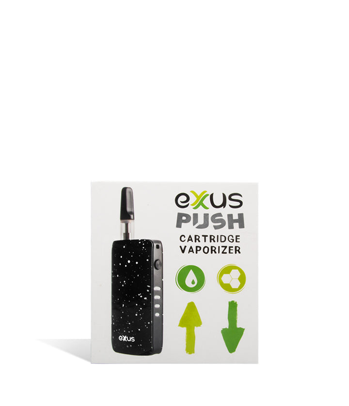 Black White Spatter single pack Exxus Vape Push Cartridge Vaporizer 12pk on white background